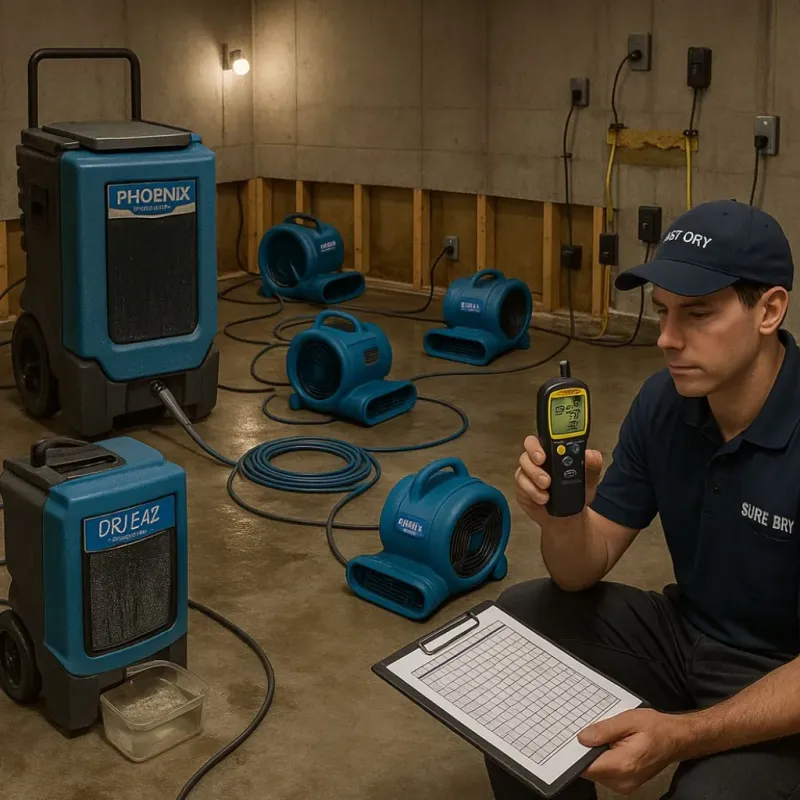 Structural Drying and Dehumidification process in Castle Pines, CO